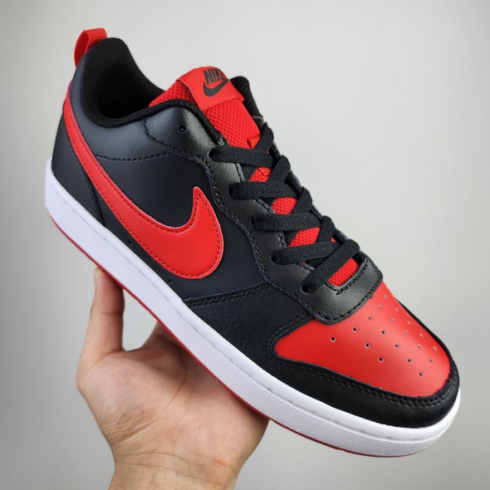 AIR FORCE 1 AF1 Court Borough Low Recraft Running Shoes-Black/Red-7145163