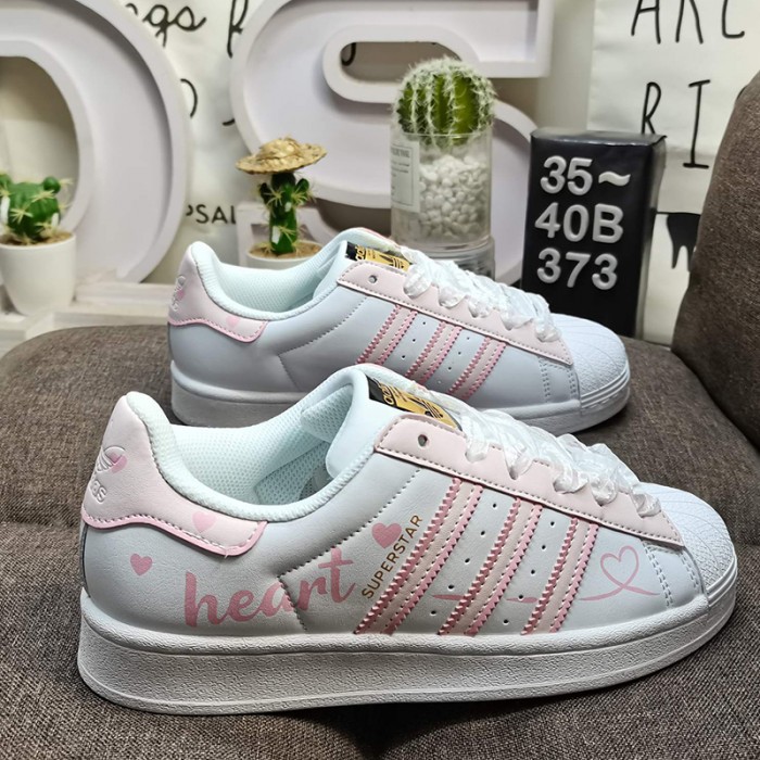 Superstar Running Shoes-White/Pink-9946472