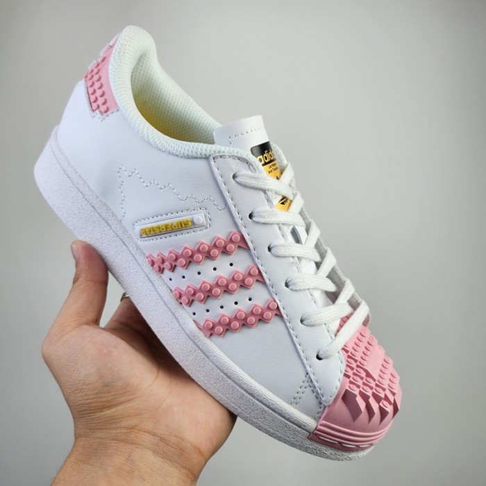Superstar Running Shoes-White/Pink-8307309