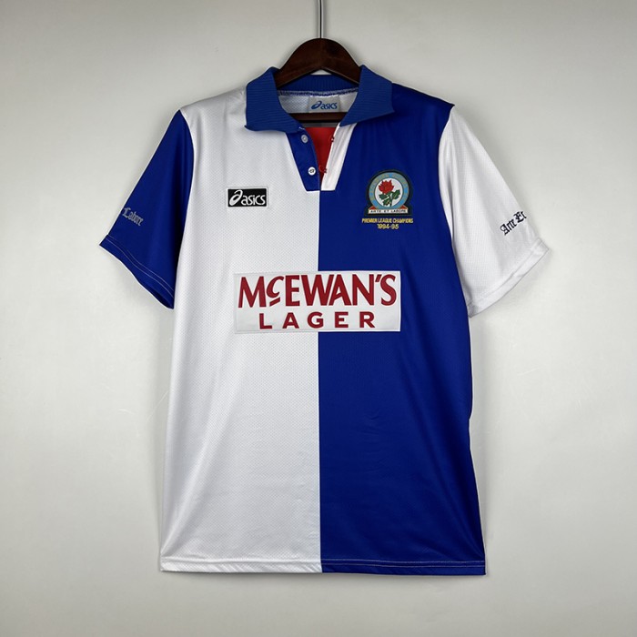 Retro 94/95 Blackburn Home Blue White Jersey Kit short sleeve-2660691
