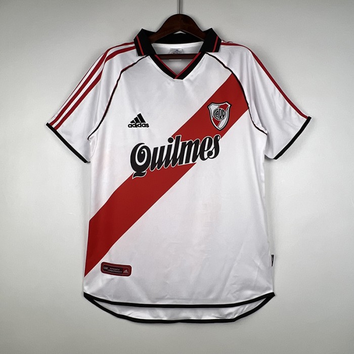 Retro 00/01 River Plate Home White Red Jersey Kit short sleeve-9389096