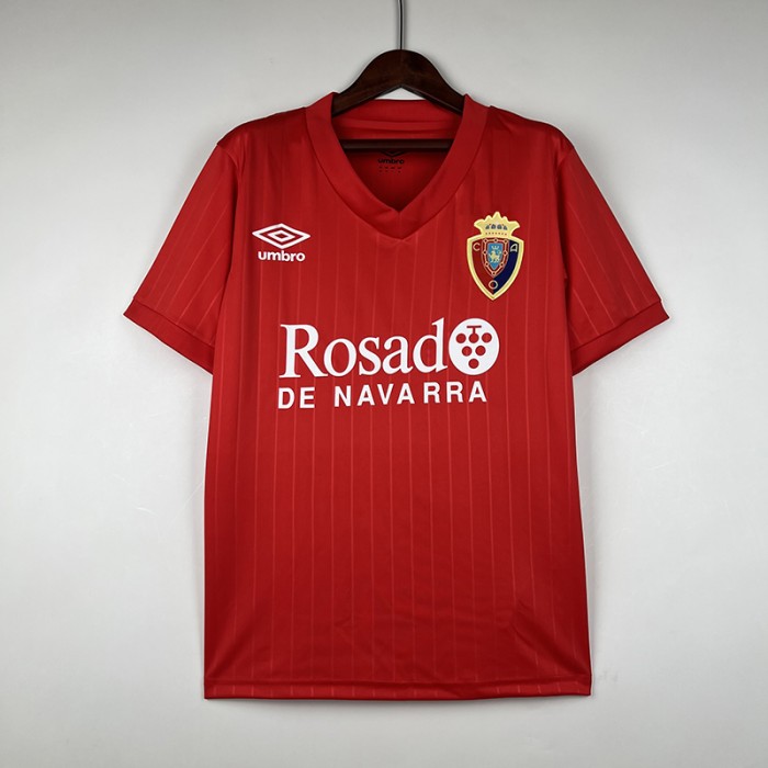 Retro 87/88 Osasuna Home Red Jersey Kit short sleeve-2861244