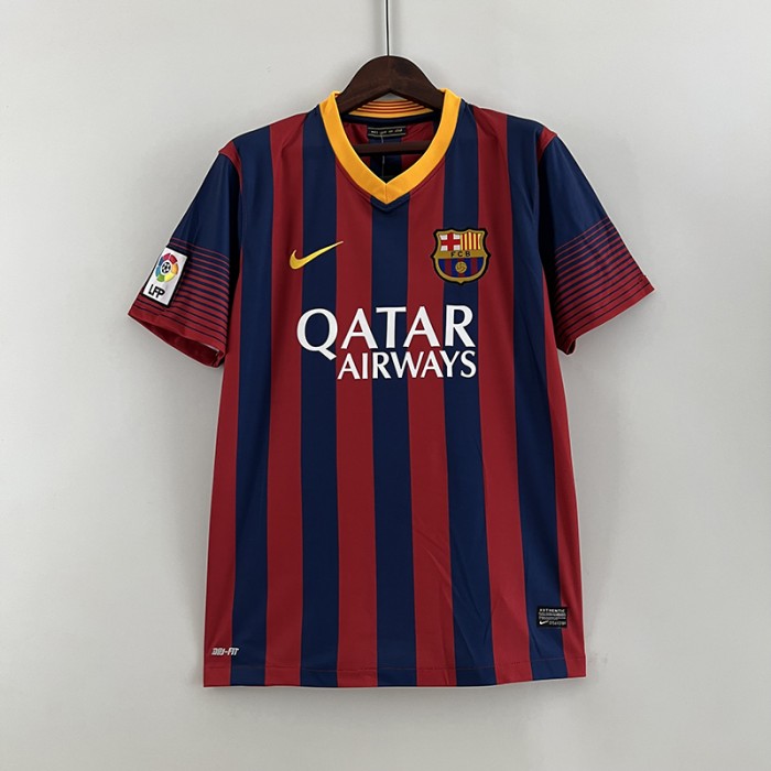 Retro 13/14 Barcelona Home Blue Red Jersey Kit short sleeve-9638919