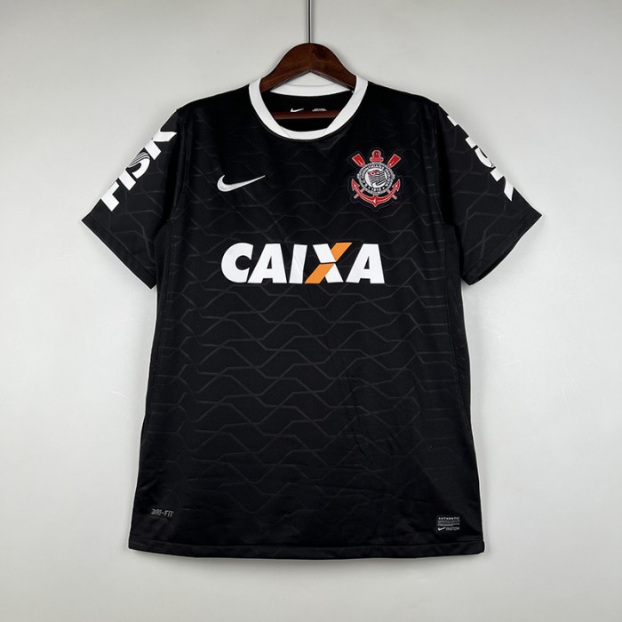 Retro 2008 Corinthians Away Black Jersey Kit short sleeve-517536