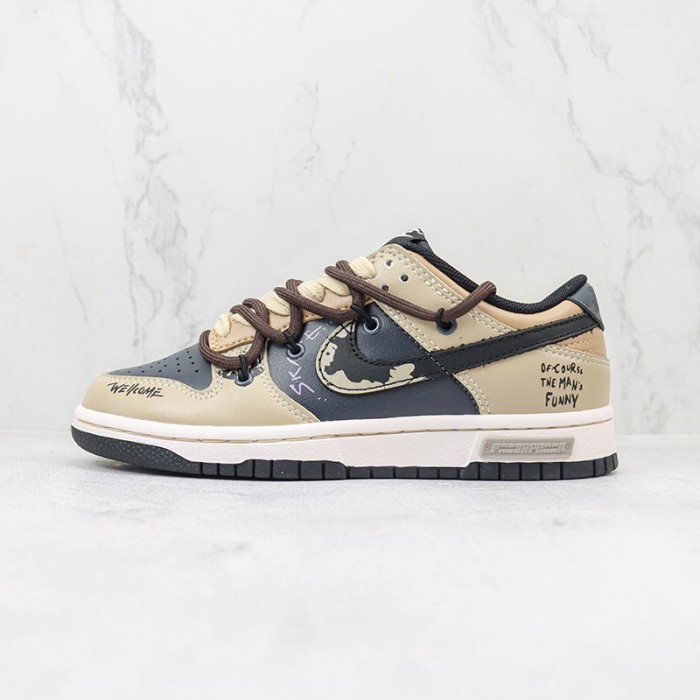 SB Dunk Low Running Shoes-Black/Khaki-6397368