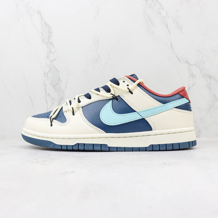 SB Dunk Low Retro Running Shoes-White/Navy Blue-7780285