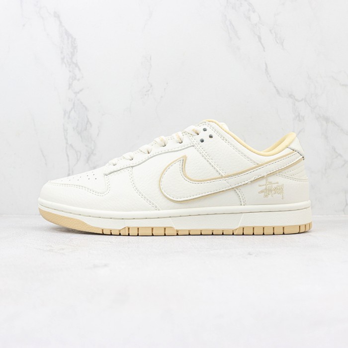 SB Dunk Low Retro Running Shoes-White/Yellow-8629905