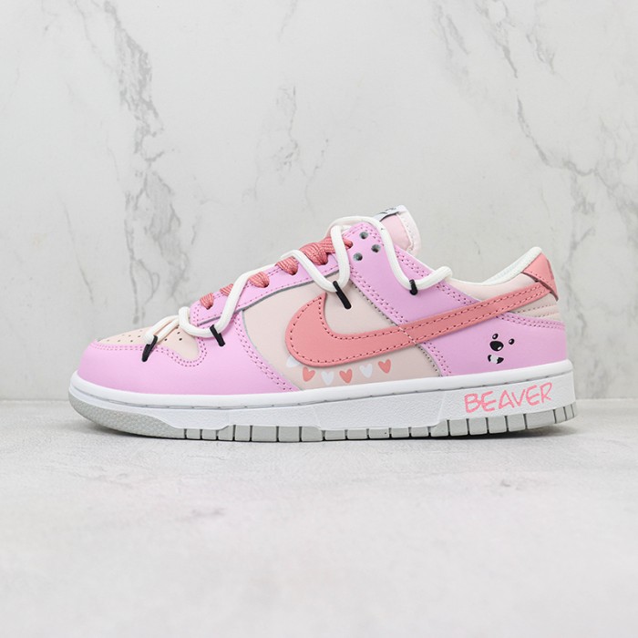 SB Dunk Low Women Running Shoes-Pink/White-2692914