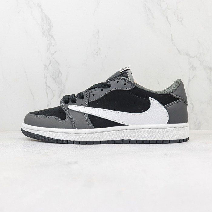 Travis Scott x Air Jordan 1 AJ1 Low Running Shoes-Black/Gray-6577447