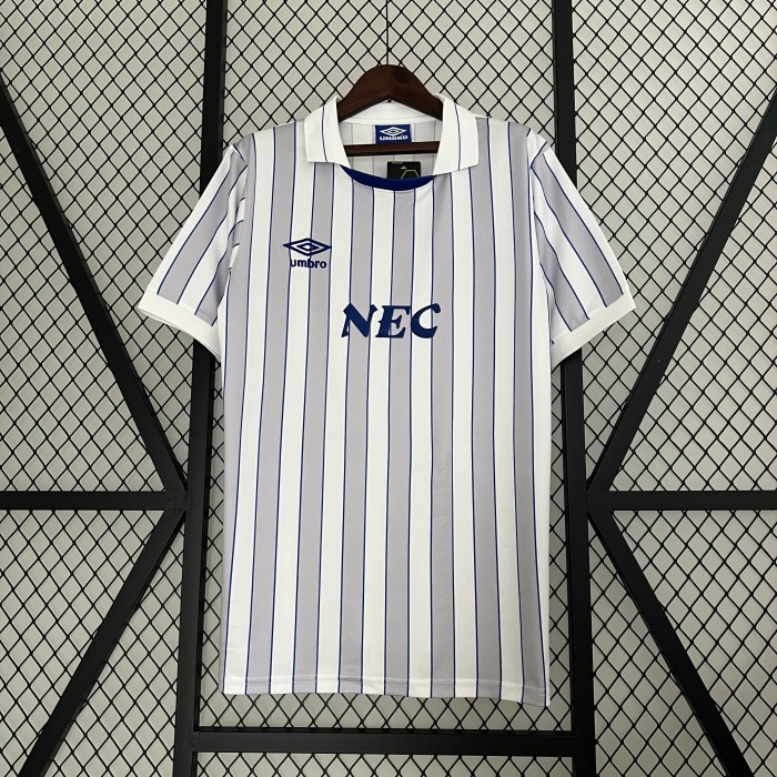 88/90 Retro Everton Away Gray White Jersey Kit short sleeve-6283941