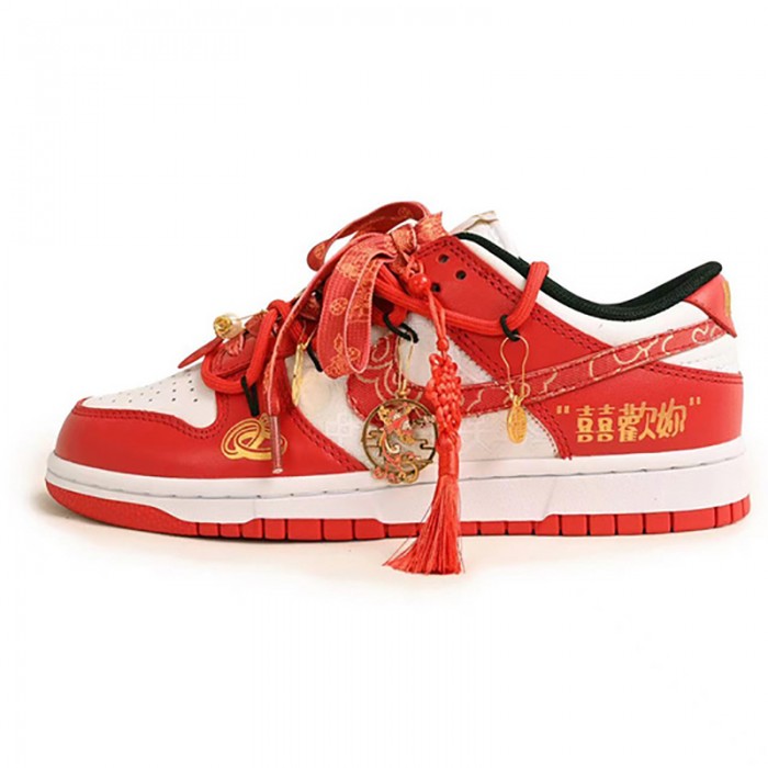 SB Dunk Low Running Shoes-Red/White-859879