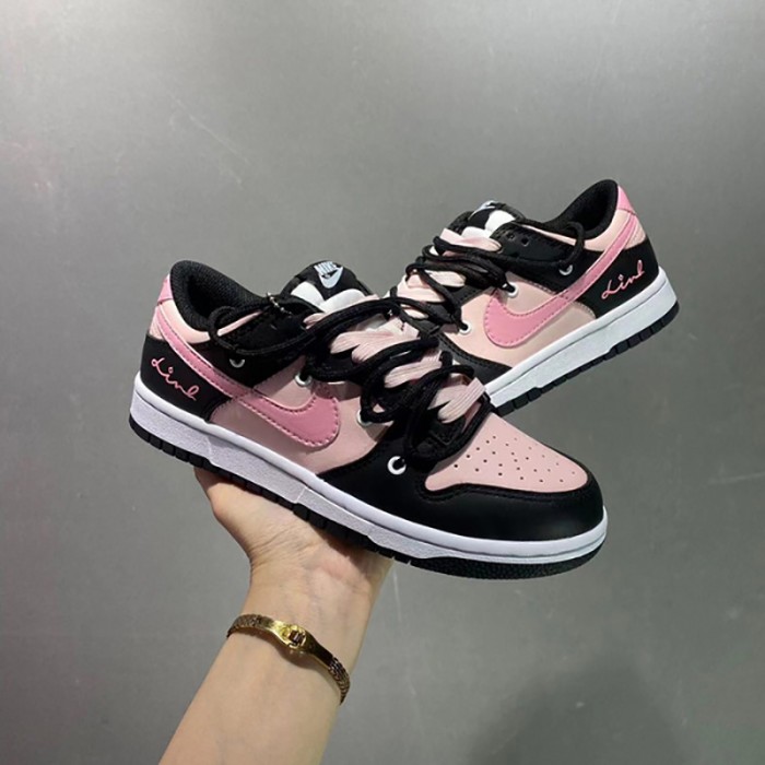 SB Dunk Low Women Running Shoes-Pink/Black-7841638