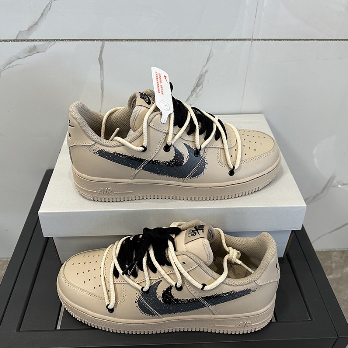 AIR FORCE 1 AF1 Running Shoes-Khkai/Black-2641034