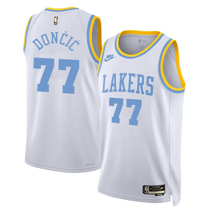 Los Angeles Lakers #77 Luka Dončić Basketball Jersey White NBA Jersey-7461693