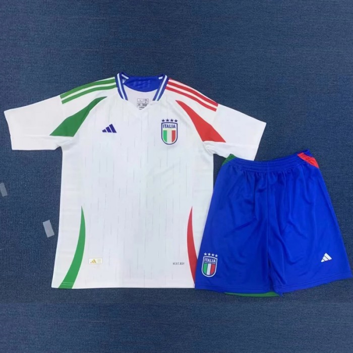 2024 Italy Away White Jersey Kit short Sleeve (Shirt + Short)-5776985