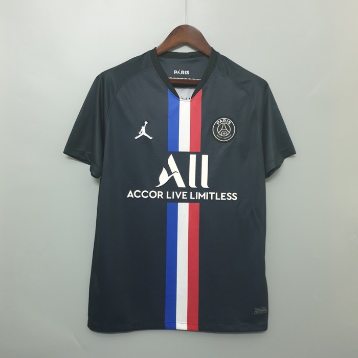 Retro 19/20 Paris Saint-Germain PSG Away Black Jersey Kit short sleeve-3017330