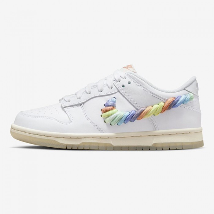 SB Dunk Low GS“Rainbow Swoosh”Running Shoes-Gray/White-4988689