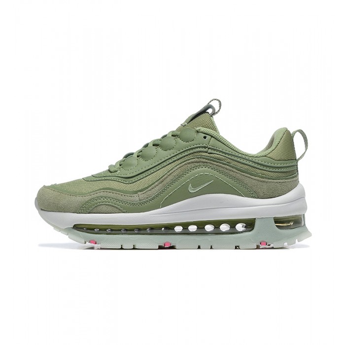 Air Max 97 Futura Women Running Shoes-Army Green/White-8671512