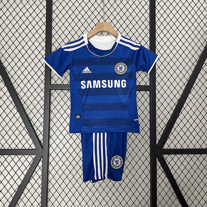 Kids Chelsea 2012 Champions League home game Blue Kids Jersey Kit short Sleeve (Shirt + Short)-4902369