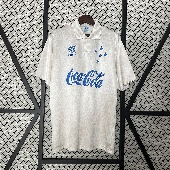 Retro 93/94 Cruzeiro Away White Jersey Kit short sleeve-1717065
