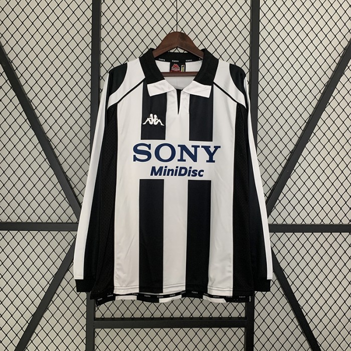 Retro 97/98 Juventus Home White Black Jersey Kit Long Sleeve-1277282