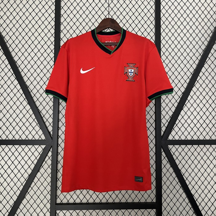 2024 Portugal Home Red Jersey Kit short sleeve-8806133