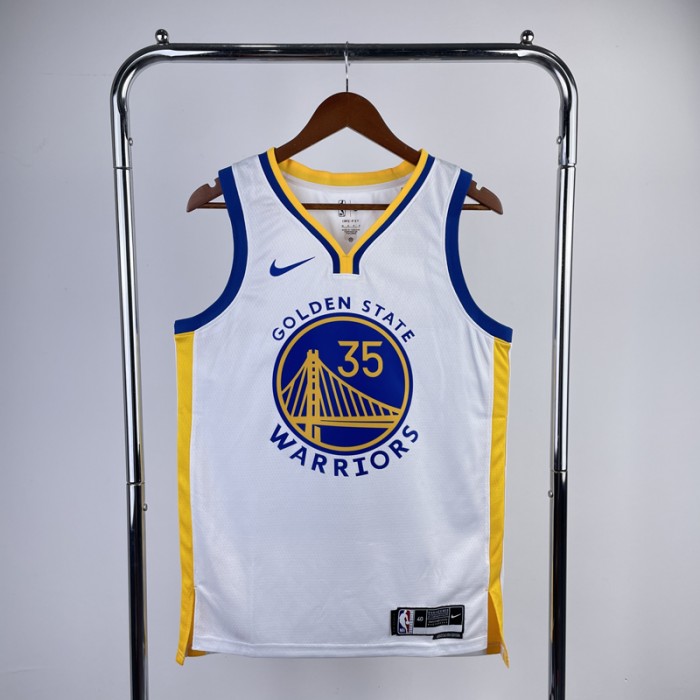 DURANT #35 Warriors City White NBA Jersey-8138789