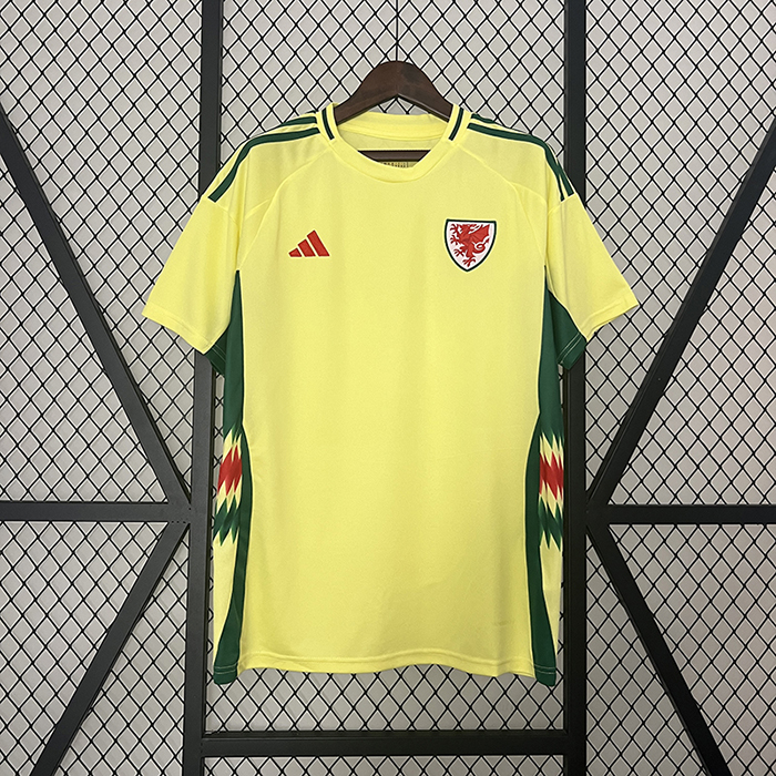 2024 Wales Away Yellow Jersey Kit short sleeve-7514101