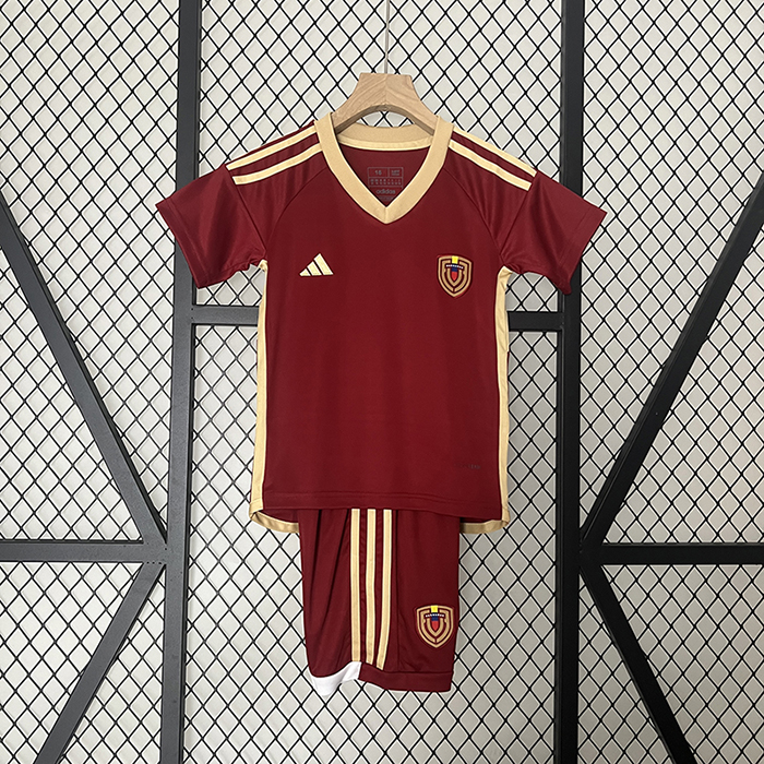 2024 Kids Venezuela Home Wine Red Kids Jersey Kit short Sleeve (Shirt + Short)-3270428