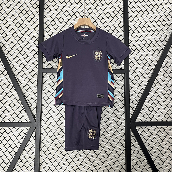 2024 Kids England Away Brown Kids Jersey Kit short Sleeve (Shirt + Short)-2237124