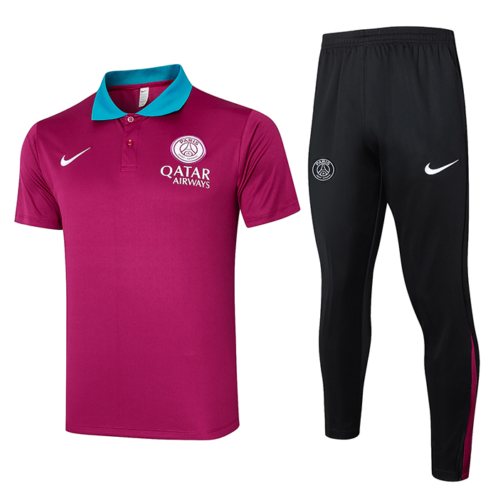 24/25 Paris Saint-Germain PSG Training Wine Red Jersey Kit short Sleeve (Shirt + Short)-6913737