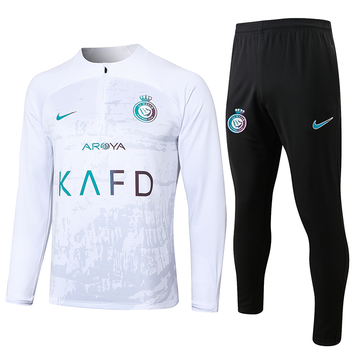 24/25 Al-Nassr FC Riyadh Victory White Edition Classic Jacket Training Suit (Top+Pant)-4501760