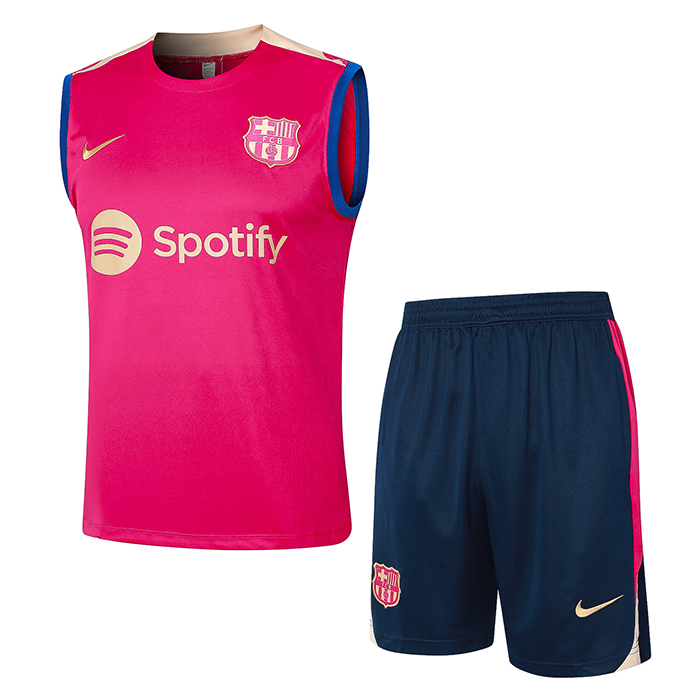 24/25 Barcelona Training Pink Jersey Kit Sleeveless (Vest + Short)-1703618