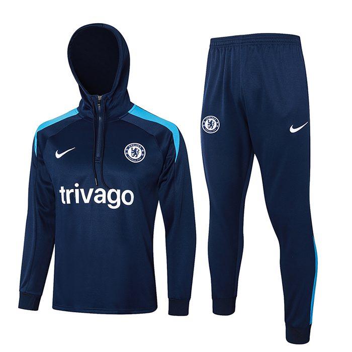 24/25 Chelsea Blue Hooded Edition Classic Jacket Training Suit (Top+Pant)-765076