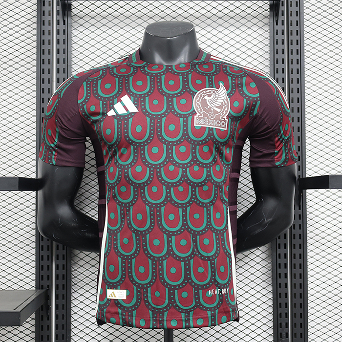2024 Mexico Home Wine Red Green Jersey Kit short sleeve (Player Version)-9312949