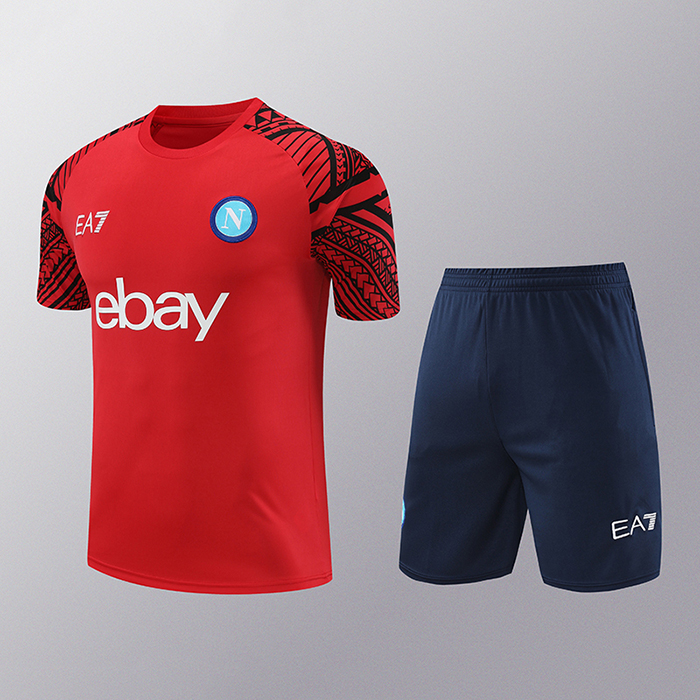 24/25 Napoli Naples Training Red Jersey Kit short Sleeve (Shirt + Short)-6606242