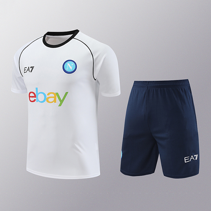 24/25 Napoli Naples Training White Jersey Kit short Sleeve (Shirt + Short)-2632488