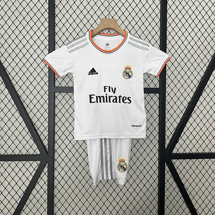Retro kids 13/14 Real Madrid home White Kids Jersey Kit short Sleeve (Shirt + Short)-6515736