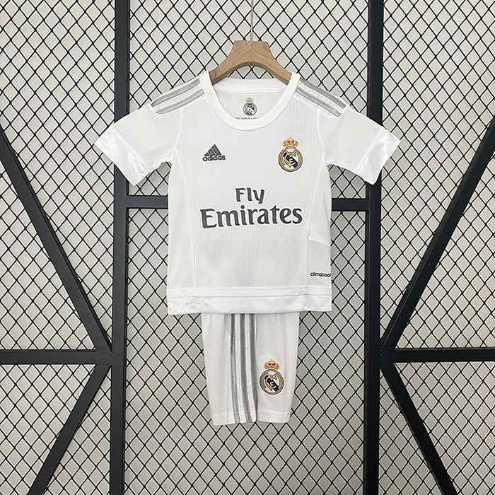 Retro kids 15/16 Real Madrid home White Kids Jersey Kit short Sleeve (Shirt + Short)-6166554