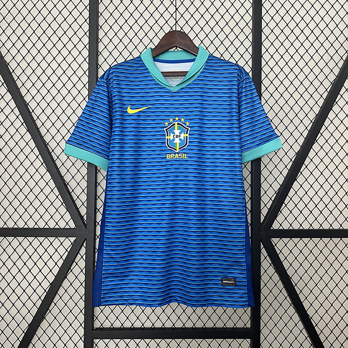 2024 Brazil Away Blue Jersey Kit short sleeve-2390068