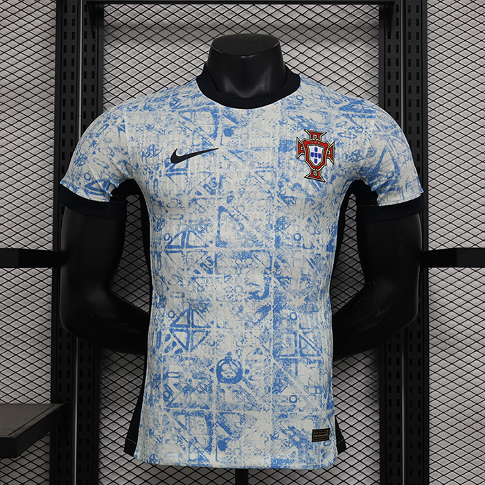 2024 Portugal Away White Blue Jersey Kit short sleeve (Player Version)-6563986