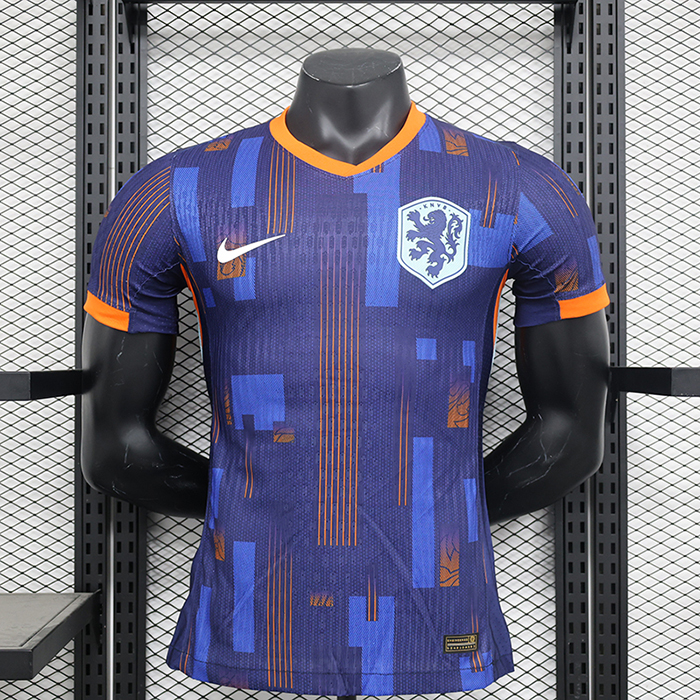 2024 Netherlands Away Navy Blue Jersey Kit short sleeve (Player Version)-4762460