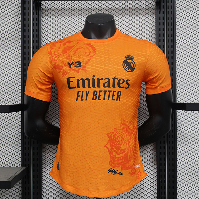 24/25 Real Madrid Y3 Orange Jersey Kit short sleeve (Player Version)-9043589