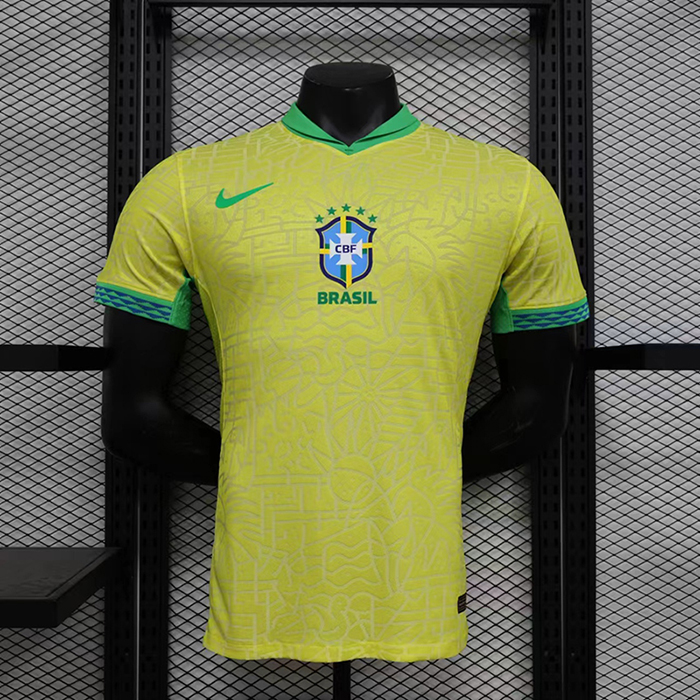 2024 Brazil Home Yellow Jersey Kit short sleeve (Player Version)-4911779