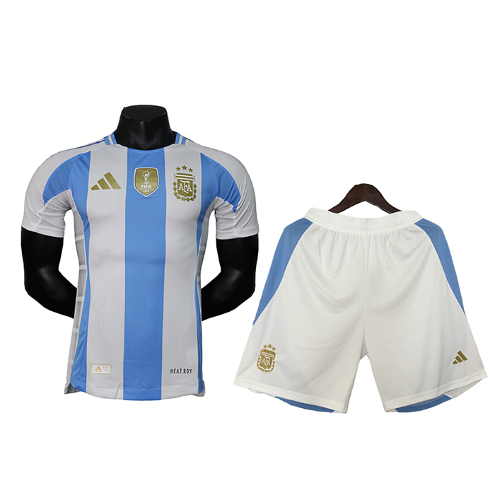 2024 Argentina Home White Blue Jersey Kit short Sleeve (Shirt + Short) (Player Version)-9886966