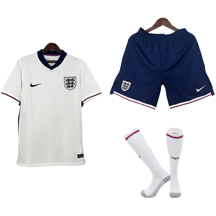 2024 England Home White Jersey Kit short Sleeve (Shirt + Short + Socks)-8482987