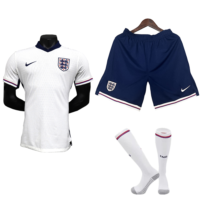 2024 England Home White Jersey Kit short Sleeve (Shirt + Short + Socks) (Player Version)-3284803