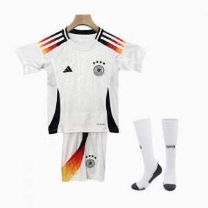 2024 Kids Germany Home Kids White Jersey Kit short sleeve (Shirt + Short + Socks)-9224092