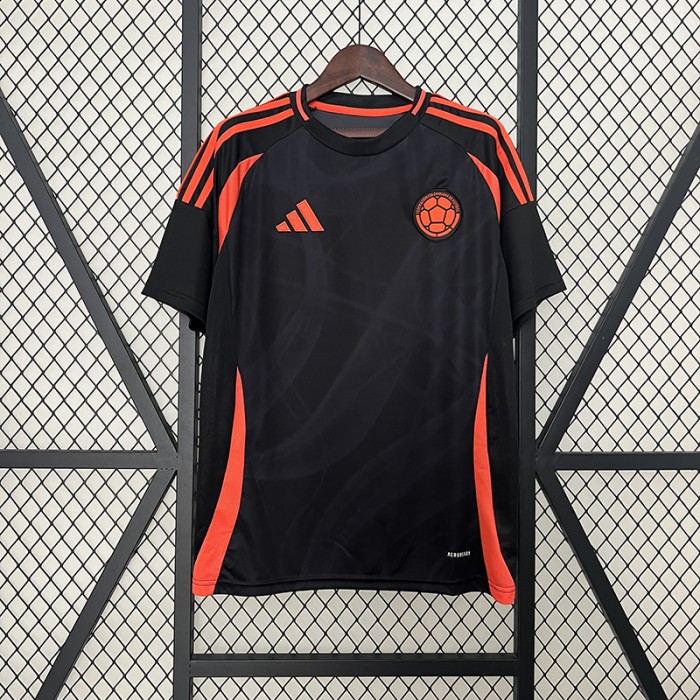 2024 Colombia Away Black Orange Jersey Kit short sleeve-4096691