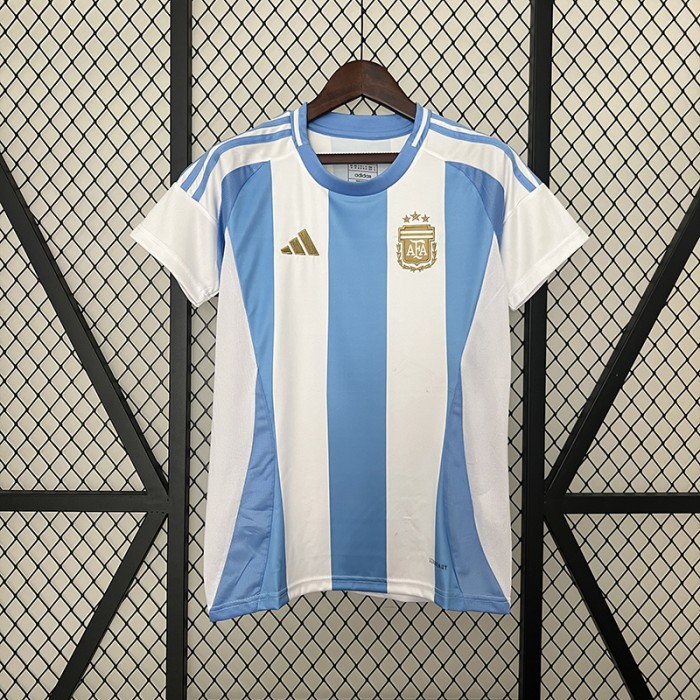 2024 Argentina Home White Blue Women Jersey Kit short sleeve-6571795